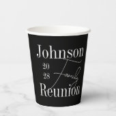 Gobelets En Papier Retrouvailles familiales modernes Black and White  (Verso)