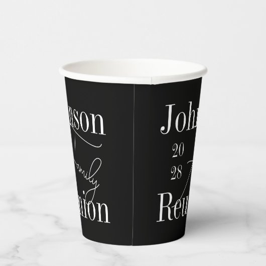 Gobelets En Papier Retrouvailles familiales modernes Black and White (Droite)