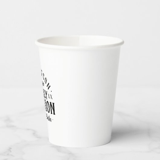 Gobelets En Papier Retrouvailles familiales personnalisées rustiques (Gauche)