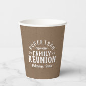 Gobelets En Papier Retrouvailles familiales personnalisées rustiques (Recto)