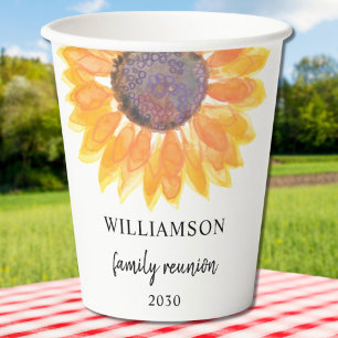 Gobelets En Papier Réunion de la famille des tournesols
