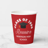 Gobelets En Papier Réunion du lycée Rouge Parti personnalisé (Recto)