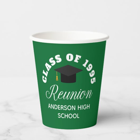 Gobelets En Papier Réunion du lycée Vert Parti personnalisé (Recto)