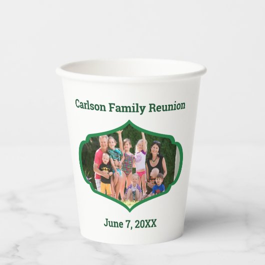 Gobelets En Papier Réunion en famille avec photo (Recto)