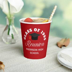 Gobelets En Papier Réunion personnalisée de lycée rouge