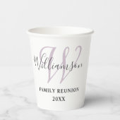 Gobelets En Papier Réunion simple de la famille Monogramme (Verso)