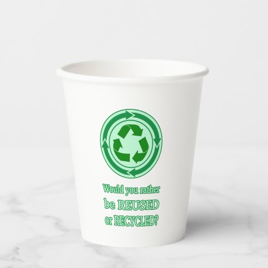 Gobelets En Papier Réutiliser et recycler (Recto)