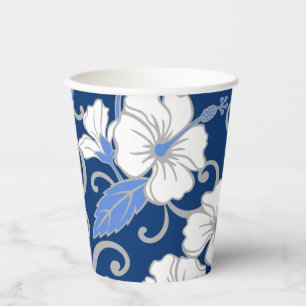 GOBELETS EN PAPIER RÊVE POLYNÉSIENNE (BLEU)