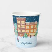 Gobelets En Papier Réveillon de Noël en ville Coupes de papier de vac (Verso)