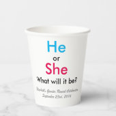 Gobelets En Papier Révélation de genre (Recto)