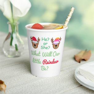 Gobelets En Papier Révélation de genre Reindeer