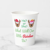 Gobelets En Papier Révélation de genre Reindeer (Recto)