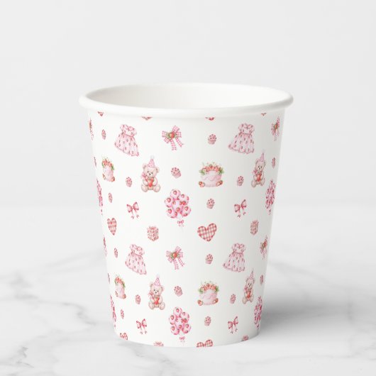 Gobelets En Papier Rêves de fraises ! (Recto)