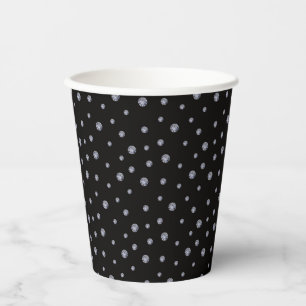 Gobelets En Papier Rhinestones en noir