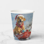 Gobelets En Papier Rhodesian Ridgeback Dog dans Sledge Noël (Verso)