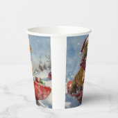 Gobelets En Papier Rhodesian Ridgeback Dog dans Sledge Noël (Gauche)