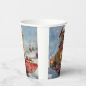 Gobelets En Papier Rhodesian Ridgeback Dog dans Sledge Noël (Droite)