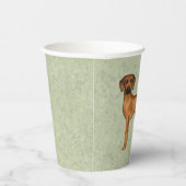 Gobelets En Papier Rhodesian Ridgeback mignon Chien Lion Africain Ver (Droite)
