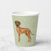 Gobelets En Papier Rhodesian Ridgeback mignon Chien Lion Africain Ver (Recto)