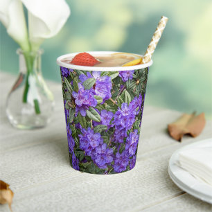 Gobelets En Papier Rhododendron pourpre fleurit