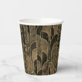 Gobelets En Papier Rich Brown and Gold Art Deco Pattern (Gauche)