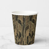Gobelets En Papier Rich Brown and Gold Art Deco Pattern (Droite)