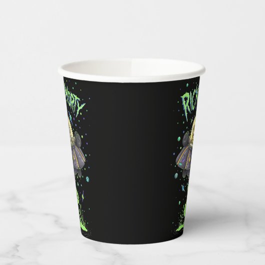 Gobelets En Papier RICK ET MORTY™ | Graphique de vol spatial illustré (Gauche)