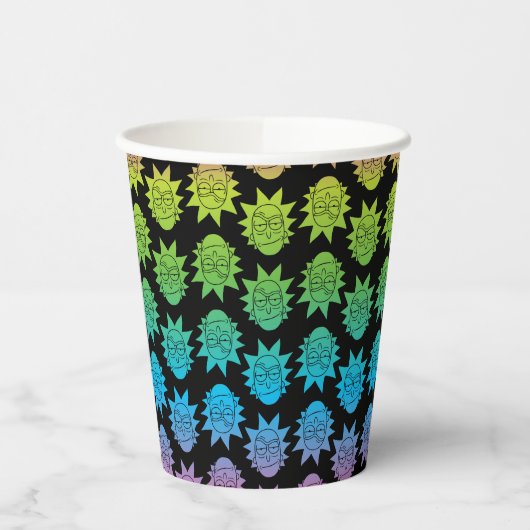 Gobelets En Papier RICK ET MORTY™ | Rainbow Rick Head motif (Gauche)