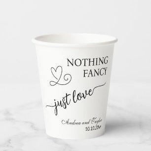 Gobelets En Papier Rien De fantaisie Juste Aimer Élégant Mariage