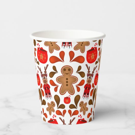 Gobelets En Papier Rinder De Noël Kasky Avec Chocolat Chaud (Verso)