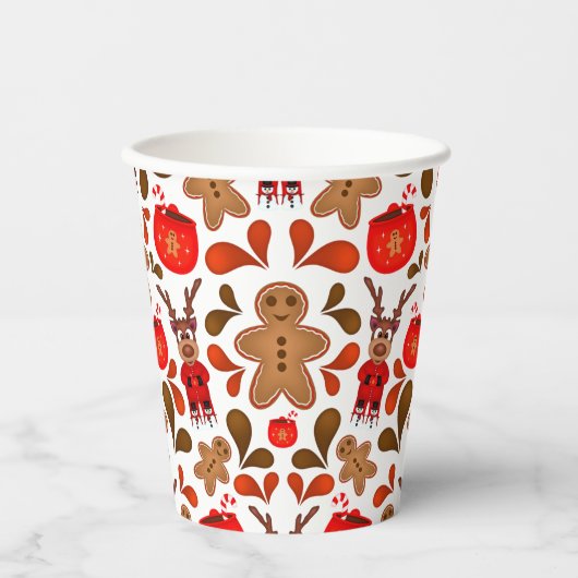 Gobelets En Papier Rinder De Noël Kasky Avec Chocolat Chaud (Recto)