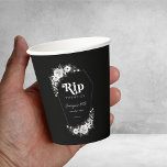 Gobelets En Papier Rip To My Twenties Black 30th Birthday Party<br><div class="desc">Fêtez votre anniversaire avec ces élégantes tasses en papier,  avec des fleurs gothiques en noir et blanc,  cadre en forme de cercueil,  typographie rétro et détails personnalisés de votre choix. Ajoutez facilement vos propres détails en cliquant sur l'option "personnaliser".</div>
