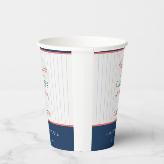 Gobelets En Papier Robe Cute Notre Baby shower De Baseball Little Cha (Droite)