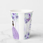 Gobelets En Papier Robe d'argent et de violet Quinceañera Couronne An (Gauche)