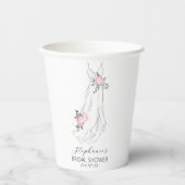 Gobelets En Papier Robe de déversoir de pivoines d'eucalyptus aquarel (Recto)