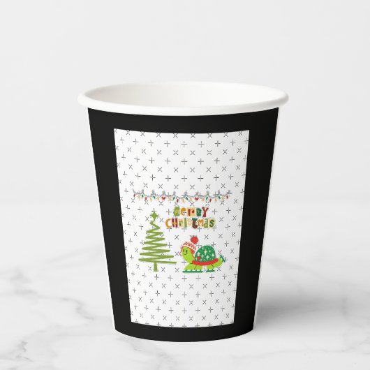 Gobelets En Papier Robe de Noël tortue A Line (Recto)