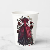 Gobelets En Papier Robe et talons rouges victoriens | Antique Rose Go (Verso)