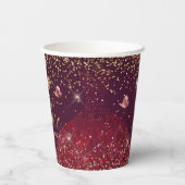 Gobelets En Papier Robe PixDezines Burgundy Gold Quinceanera  (Verso)