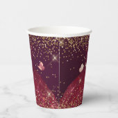 Gobelets En Papier Robe PixDezines Burgundy Gold Quinceanera  (Droite)