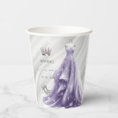 Gobelets En Papier Robe violette argentée Princesse Quinceañera Class (Verso)