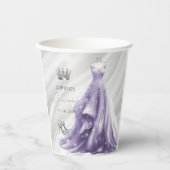 Gobelets En Papier Robe violette argentée Princesse Quinceañera Class (Recto)