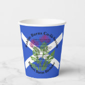Gobelets En Papier Robert Burns Anniversaire Poème Thistler Drapeau G (Recto)