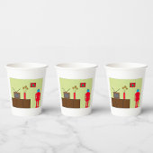 Gobelets En Papier Robot rouge rétro