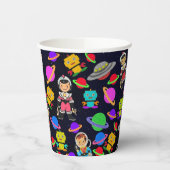 Gobelets En Papier Robots rétro-enfants et astronautes (Gauche)