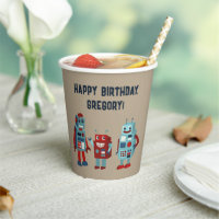 Robots rétro mignons Sci-Fi Boys Anniversaire