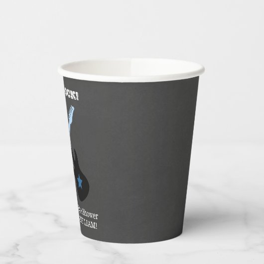 Gobelets En Papier Rock-a-Bye Rock Star Guitar Boy Baby shower (Gauche)