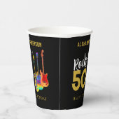 Gobelets En Papier Rock and Roll 50th Birthday Party Nom (Droite)