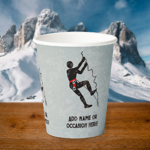 Gobelets En Papier Rock Climber Thème masculin célébration propre tex