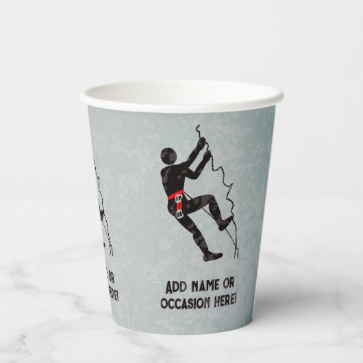 Gobelets En Papier Rock Climber Thème masculin célébration propre tex (Verso)