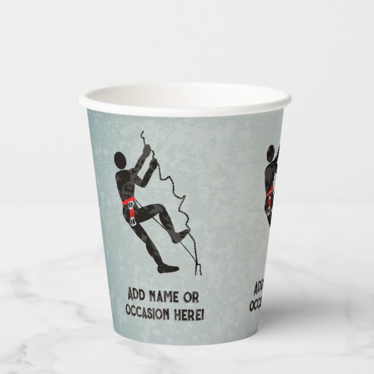 Gobelets En Papier Rock Climber Thème masculin célébration propre tex (Recto)